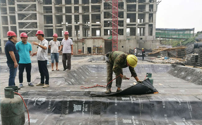 青龍董事長考察河南防水卷材施工工地 防水卷材