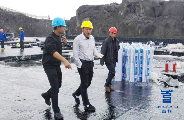 青龍董事長督查防水工程施工 防水材料
