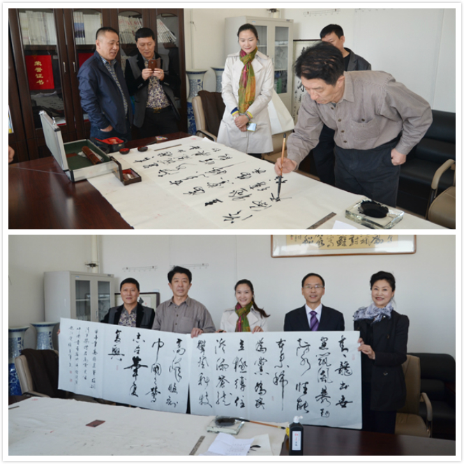 中國書法家協會會員、著名書法家張建軍先生為青龍集團揮毫獻墨,題詞祝賀 哈爾濱防水